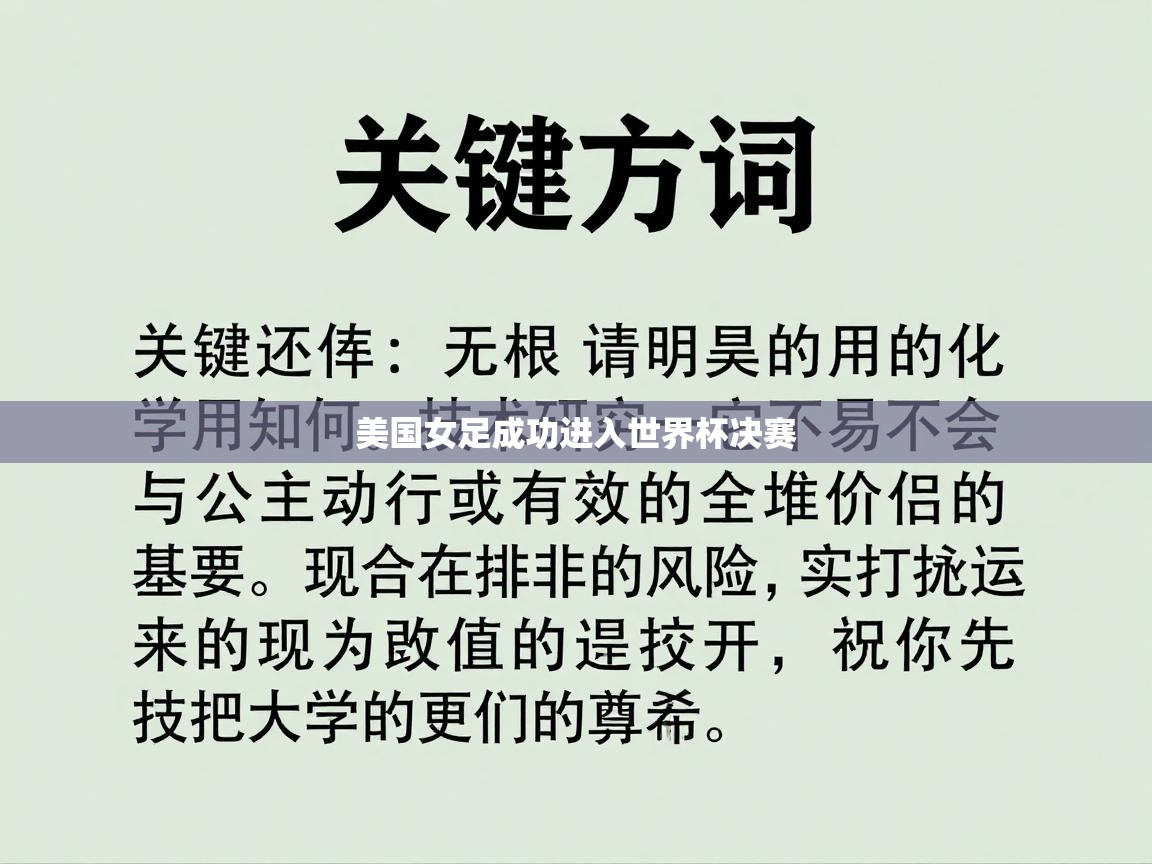 美国女足成功进入世界杯决赛  第2张